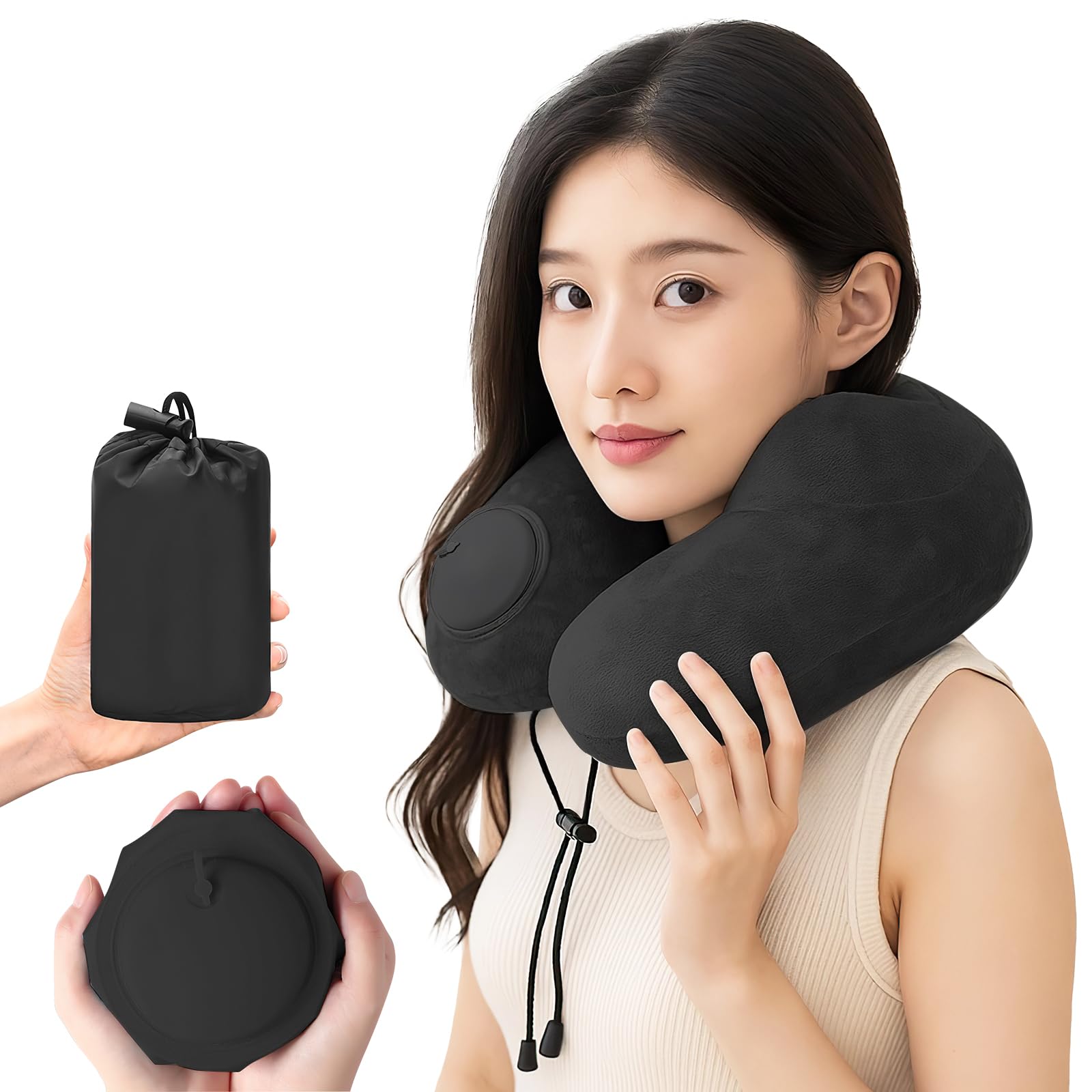 Amazon｜LongFlight 携帯枕 ネックピロー 首枕 U型 空気枕 持ち運び